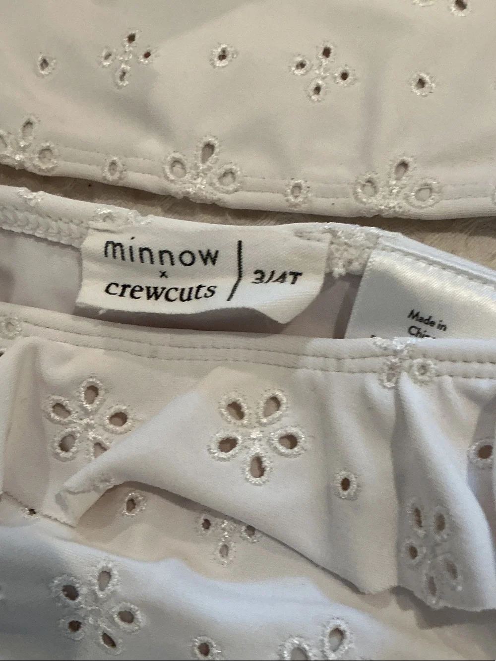 Crewcuts White Eyelet Ruffle Bikini Set for Girls